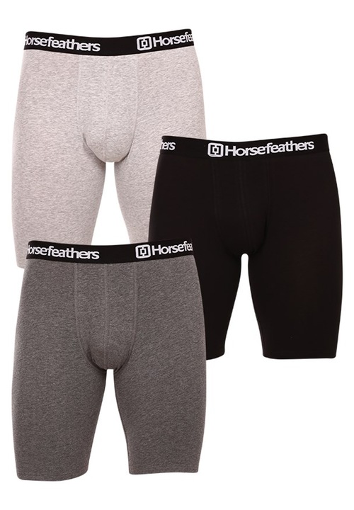 Set 3 boxeri pentru barbati, Horsefeathers, Negru/Gri, M