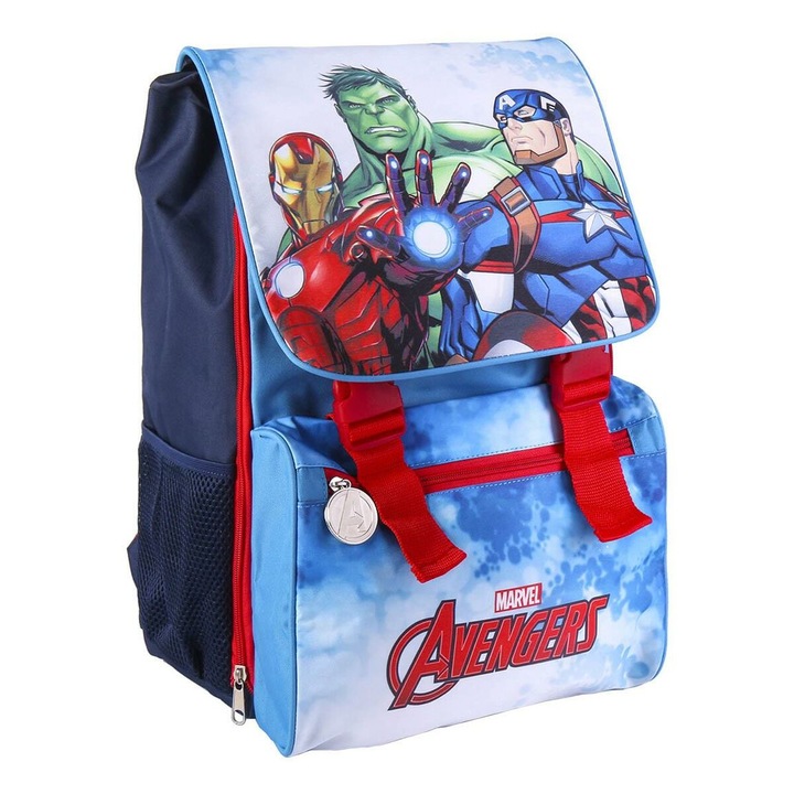 Rucsac scolar, The Avengers, 28 x 40 x 14 cm, Albastru