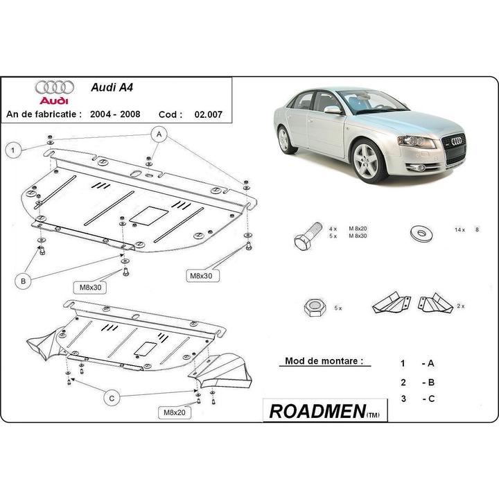 Scut motor Audi A4 2004-2008