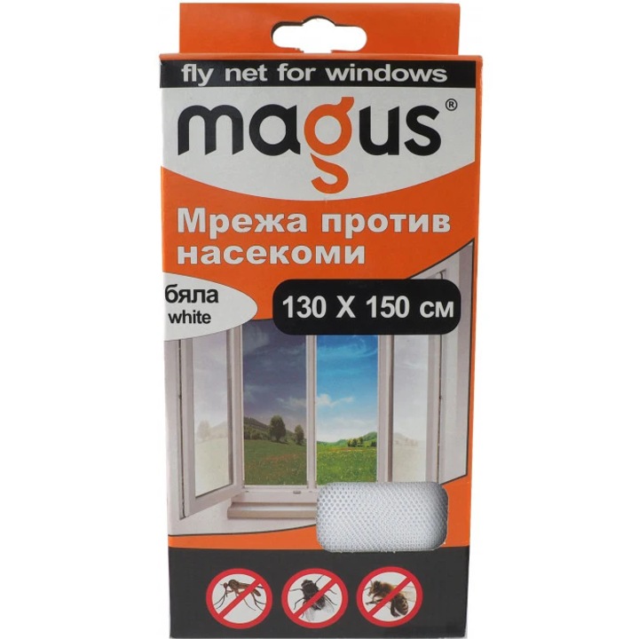 Plasa de insecte, Magus, 1,30m/150m, Alb