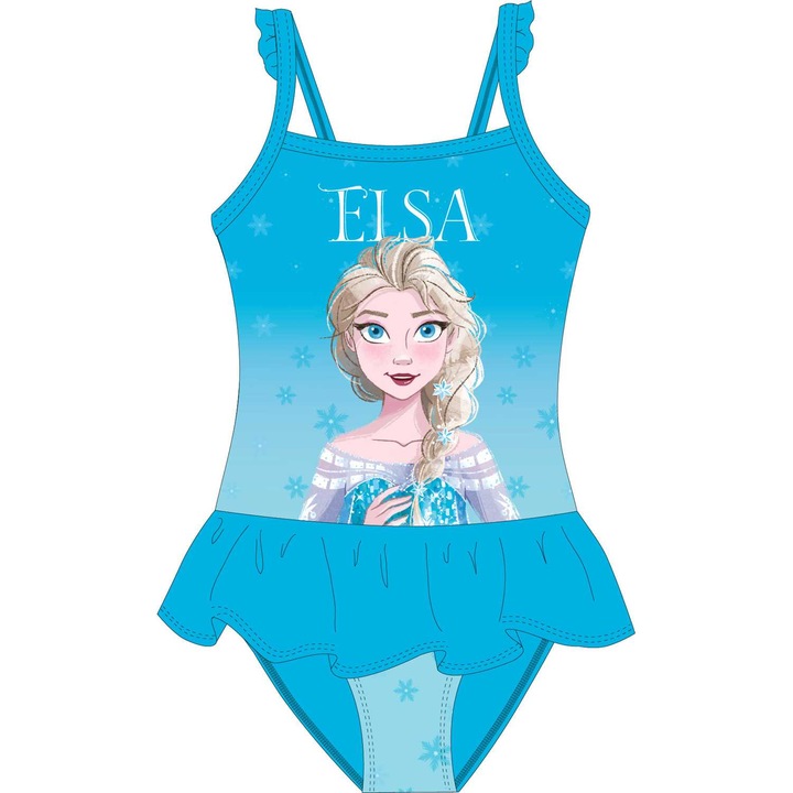 Egyrészes fürdőruha fodrokkal Frozen Elsa, EPMDISFROZ5244A415_4, EPLUSM, kék, Kék