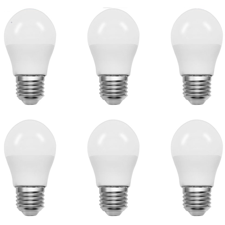 Set 6 Becuri Led E27 Gls 40W 2700K Pl Alb