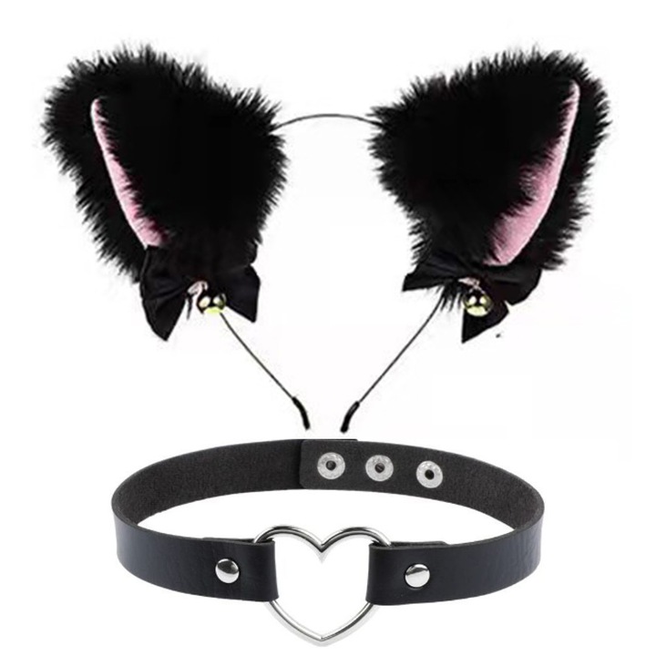 Лента за глава с диадема, Eelhoe, полиуретан, Черен