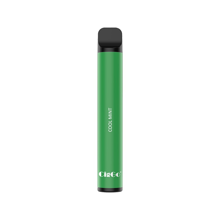 Kit Tigara Electronica CIGGO J02 800 - Menta, Dispozitiv de unica folosinta, 2ml, 2% NicSalt, autonomie 800 pufuri