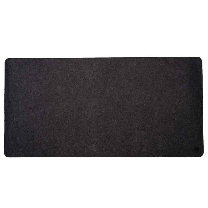 Mousepad PadForce® Minimalist din Lana Sintetica pentru birou, Gaming, Office, antiderapant - Gri, 120x60cm