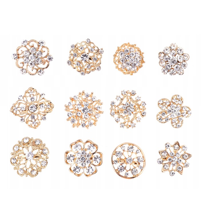 Brosa de flori de aur si cristal pentru femei, bijuterii de nunta, ghirlanda rotunda cu diamante in forma de coada de dragon