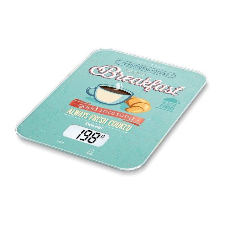 Cantar de bucatarie Beurer KS19 Breakfast, 5 kg, taste senzori
