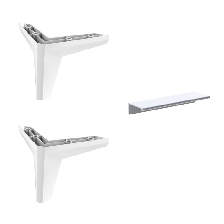 Set 2 picioare si 1 maner pentru mobila, Goodmob, Alb