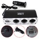 Multiplicator priza bricheta auto cu 3 iesiri 60W si 1 x USB 0.5A, negru