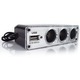 Multiplicator priza bricheta auto cu 3 iesiri 60W si 1 x USB 0.5A, negru
