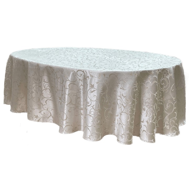 Fata de masa pentru sase persoane, culoare ivoire, din colectia "Medora by Liz Line", 160x210cm - FM611