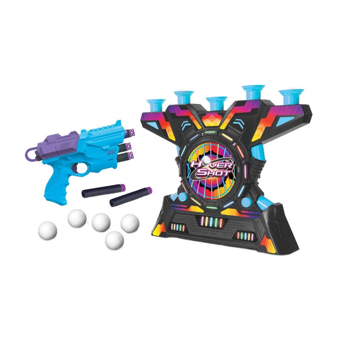 Joc cu tinta electronica cu mingi plutitoare si blaster Ambassador Arcade Hover Shoot