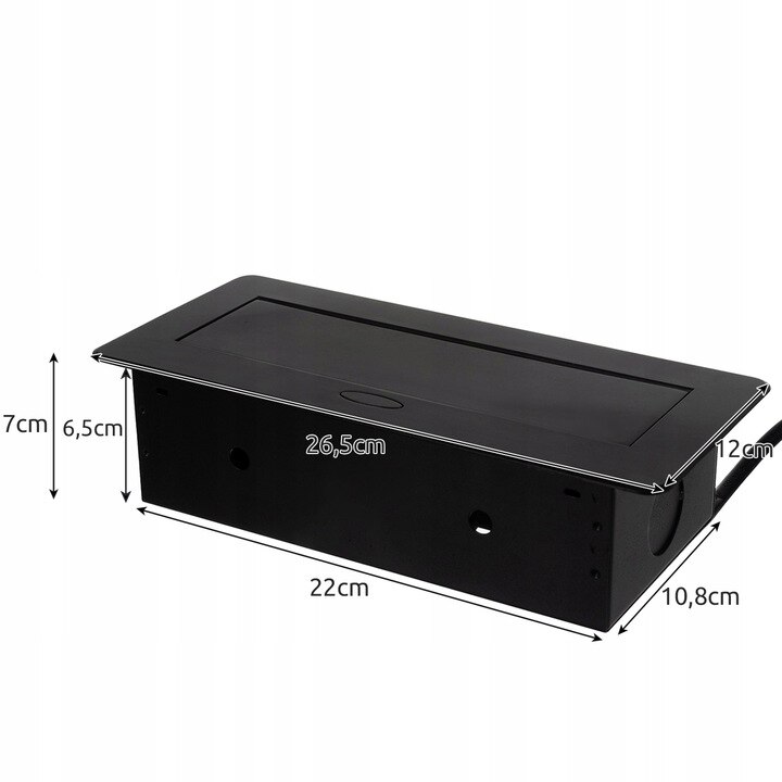 Вграден контакт Zola, 3 гнезда, 230VAC/50Hz, Алуминиев корпус, Дължина ...