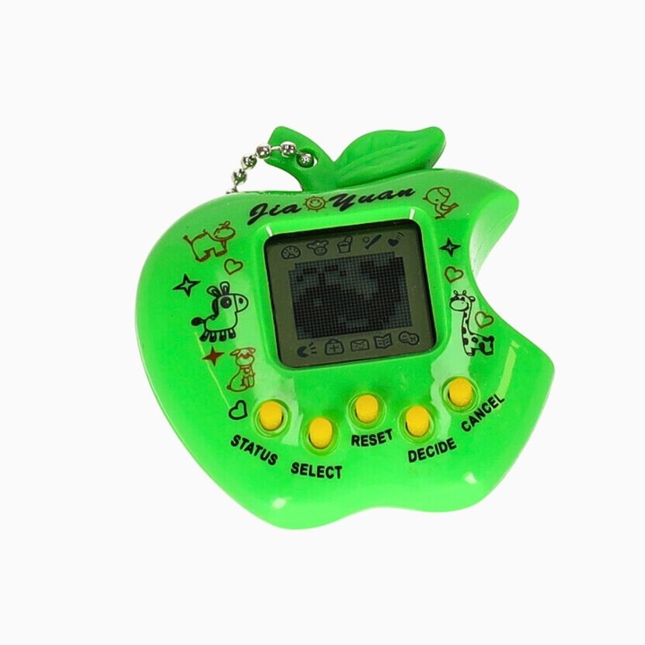 Интерактивна играчка Тамагочи VRZ, Ябълка, Tamagotchi има 168 различни животни в едно, Електронна игра, Зелен, 5+