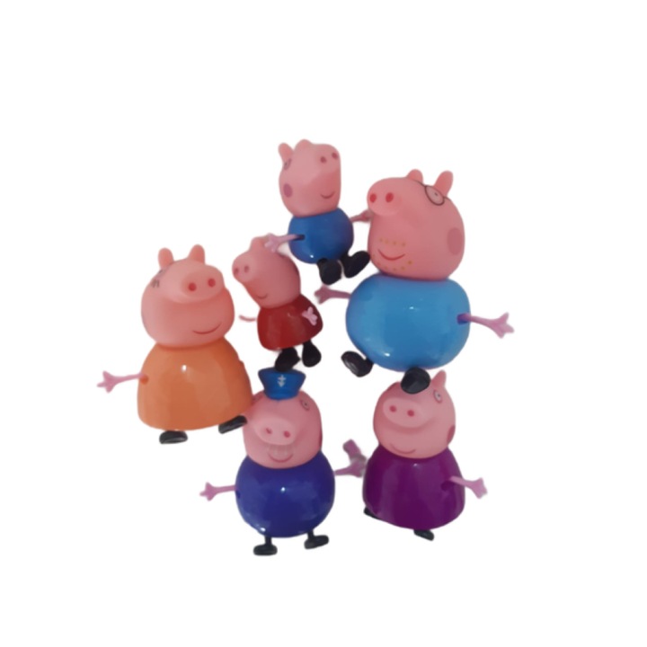 Set Genadis de figurine asamblabile Peppa Pig, Happy Family Grandpa si Granny din seria Peppa Pig's Toy, Roz - Ofera-ti copilului tau bucuria de a crea propriile aventuri cu Peppa Pig