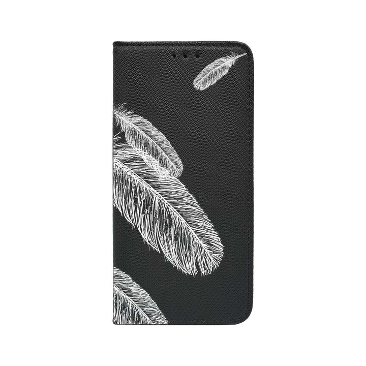 Калъф тип тефтер BestCase за Motorola Moto G14, Feathers BW, Magnetic Flip Case, Black FLB 18