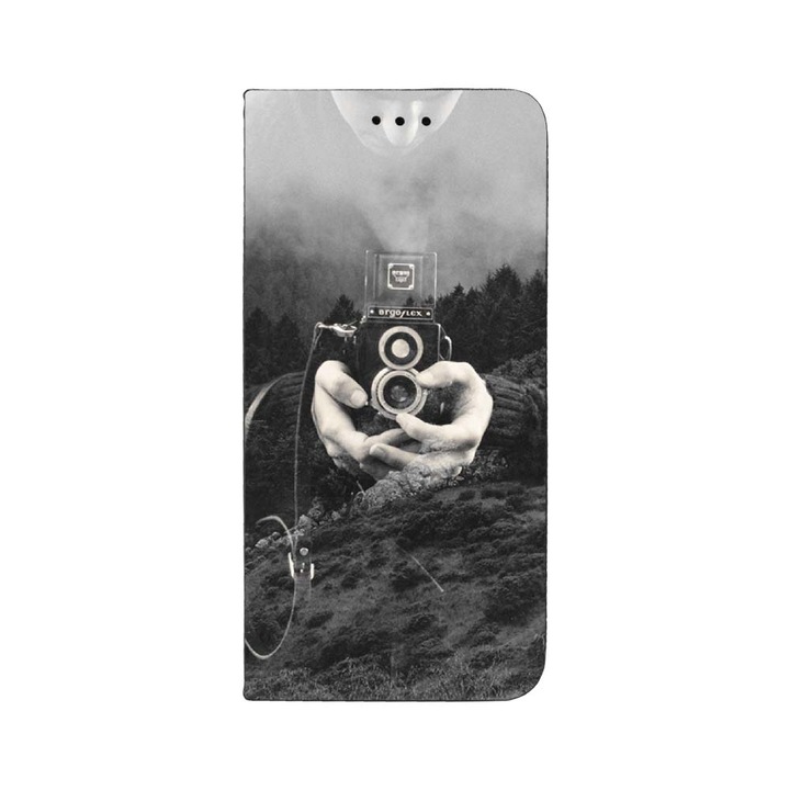 Калъф тип тефтер BestCase за OPPO Reno 8T 4G, Double Exposure, Magnetic Flip Case, Black FLB 13