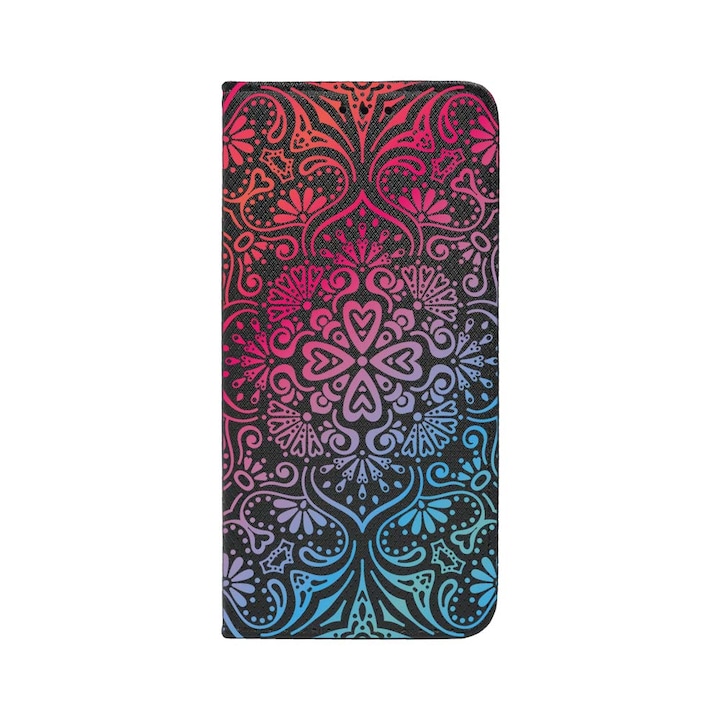 Oldalra nyíló Flip Cover telefontok, Huawei Nova 5T / Honor 20, Mandala Color, szilikon belső, kártyatartó, állvány funkció, FLB 72