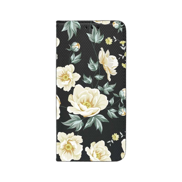 Калъф тип тефтер BestCase за OPPO Reno 8T 4G, Flowers, Magnetic Flip Case, Black FLB 126