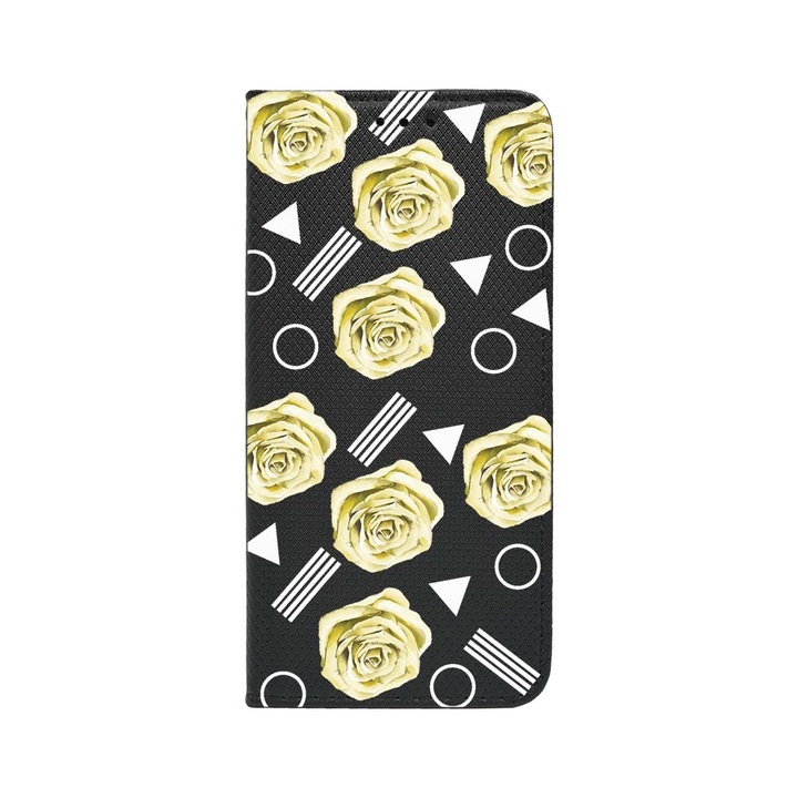 Husa BestCase® Tip Carte, Flip Cover, Compatibila Cu Xiaomi Redmi 13C, Yellow Rose, Inchidere Magnetica, Buzunar Card, FLB 137