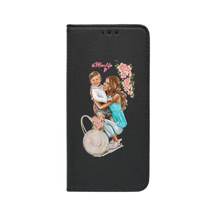 Husa BestCase® Tip Carte, Magnet Book Case, Compatibila Cu Xiaomi Redmi Note 12 Pro Plus, Mom Life With a Boy, Inchidere Magnetica, Buzunar Card, FLB 559