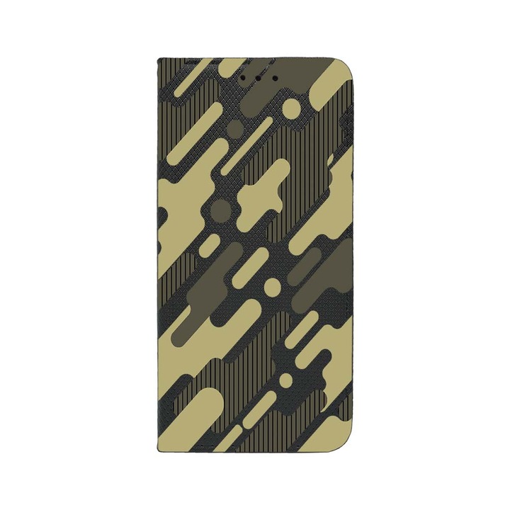 Husa BestCase® Tip Carte, Magnet Book Case, Compatibila Cu Google Pixel 8 Pro, Green Camouflage, Inchidere Magnetica, Buzunar Card, FLB 811