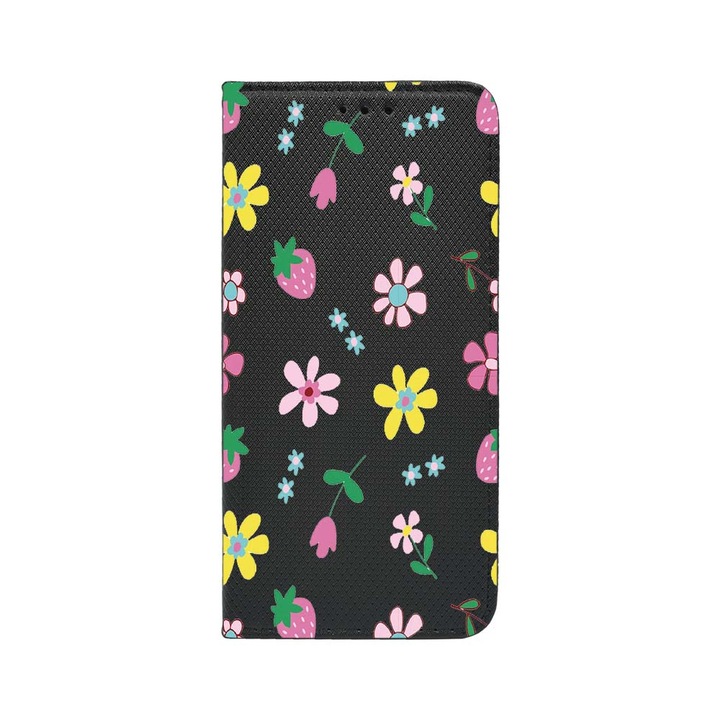 Калъф тип тефтер BestCase за OPPO Reno 8T 4G, Flowers, Magnetic Flip Case, Black FLB 687