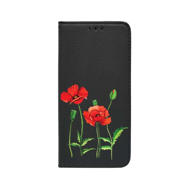 Husa BestCase® Tip Carte, Magnet Book Case, Compatibila Cu Google Pixel 8, Red Poppy, Inchidere Magnetica, Buzunar Card, FLB 643