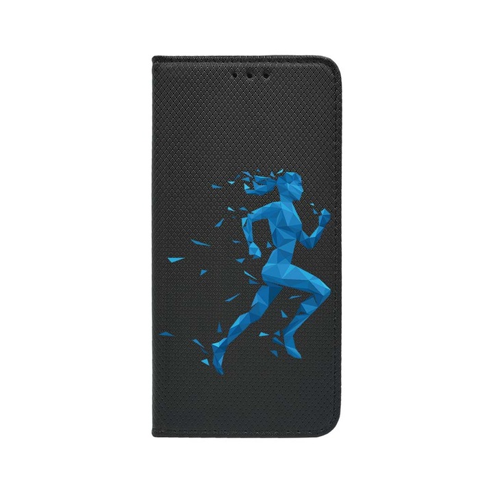 Oldalra nyíló Flip Cover telefontok, Samsung Galaxy A05s, Running, szilikon belső, kártyatartó, állvány funkció, FLB 777