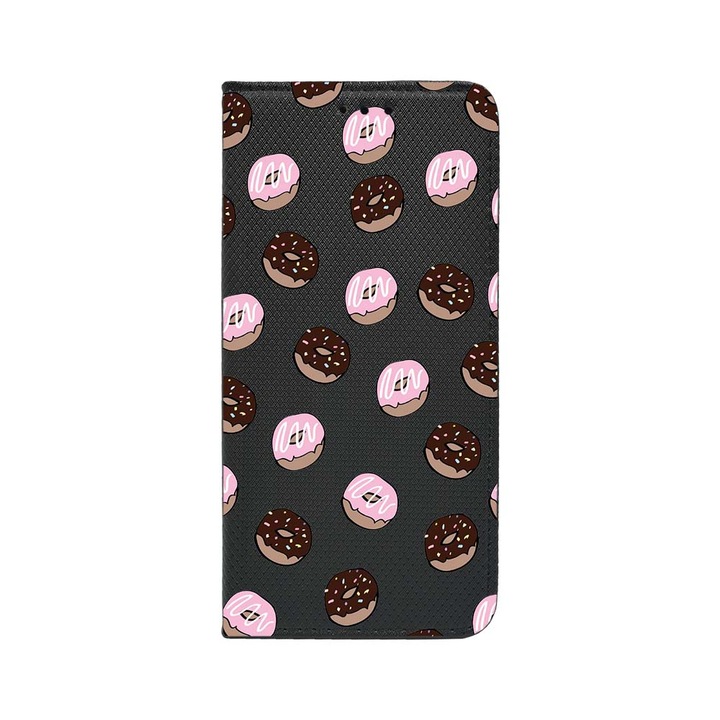 Калъф тип тефтер BestCase за OPPO Reno 8T 4G, Donuts, Magnetic Flip Case, Black FLB 667
