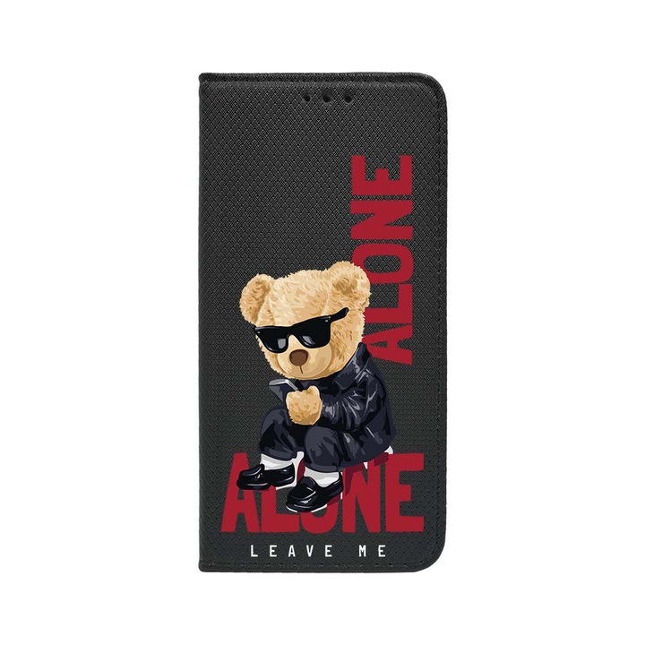 Husa BestCase® Tip Carte, Magnet Book Case, Compatibila Cu Xiaomi Redmi Note 12S, Leave Me Alone Teddy Bear, Inchidere Magnetica, Buzunar Card, FLB 922