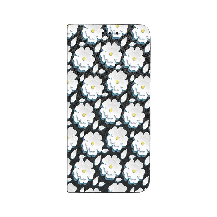 Калъф тип тефтер BestCase за OPPO Reno 8T 4G, Digital Daisy, Magnetic Flip Case, Black FLB 683