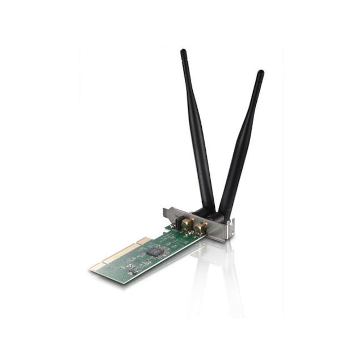 Adaptor placa de retea Wireless pe PCI cu 2 X antena 5 dBi detasabile, 300 MB/s