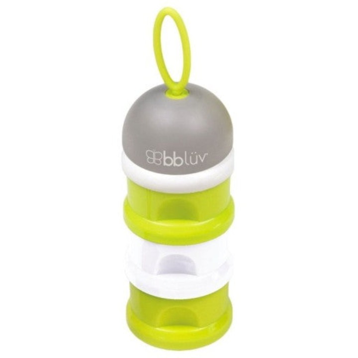 Set 3 recipiente pentru gustari, Bbluv, Plastic/Silicon, 3 x 120 ml, 7.6x17.8x7.6 cm, Alb/Verde