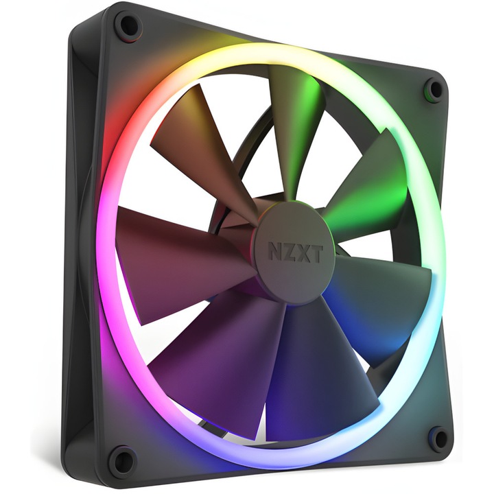 Ventilator NZXT F140 RGB Duo, Negru