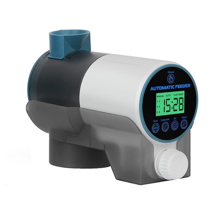 Hranitor automat acvariu, BOMSTOM, Trei moduri de hranire, LCD, Hranire automata la timp personalizat, dispenser 200 ml, Mut