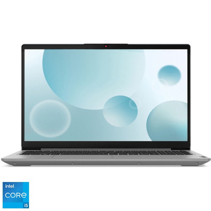 Laptop Lenovo IdeaPad 3 15IAU7 cu procesor Intel® Core™ i5-1235U pana la 4.4 GHz, 15.6", Full HD, IPS, 8GB, 512GB SSD, Intel® UHD Graphics, No OS, Arctic Grey