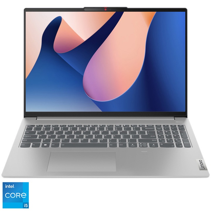 Laptop Lenovo IdeaPad Slim 5 16IAH8 cu procesor Intel® Core™ i5-12450H pana la 4.4 GHz, 16", WUXGA, IPS, 16GB, 512GB SSD, Intel® UHD Graphics, No OS, Cloud Grey