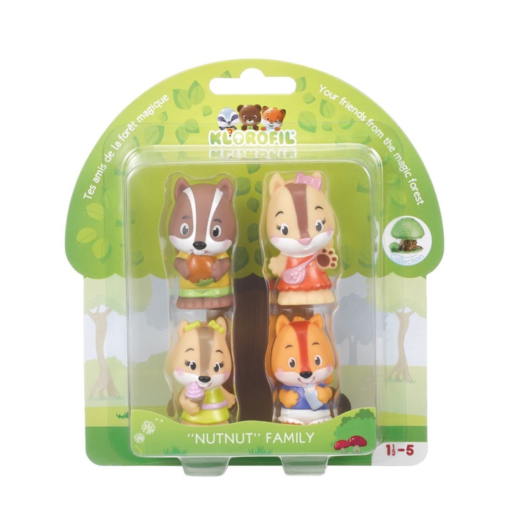 Set 4 figurine pentru copii - Familia de veverite Nutnut