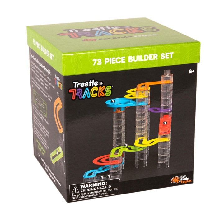 Set de constructie, Fat Brain Toys, 73 de piese, Multicolor