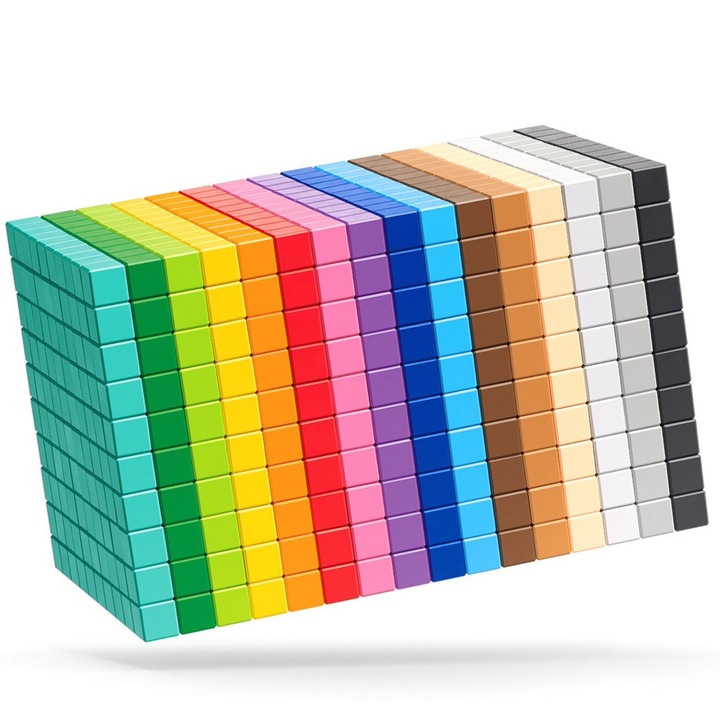 Set 1600 piese magnetice de constructie Pixio, Plastic, 6 ani+, Multicolor