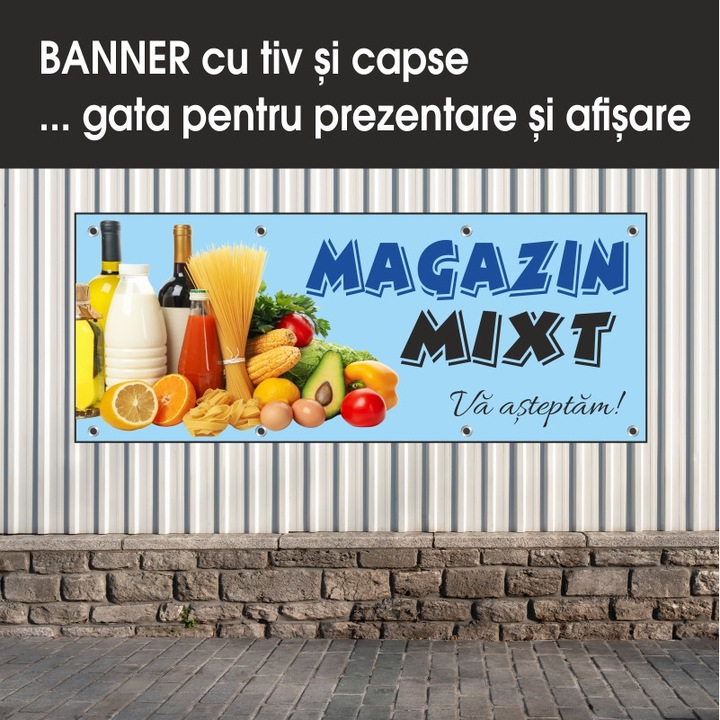 Banner MEDIA, "Magazin mixt" model 1, 250 x 100 cm
