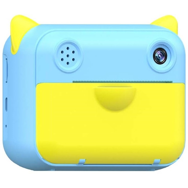 Детски фотоапарат за моментни снимки Fluffy, Игри, 20 Mpx, Full HD 1080P, Дисплей 2.4 инча, Син