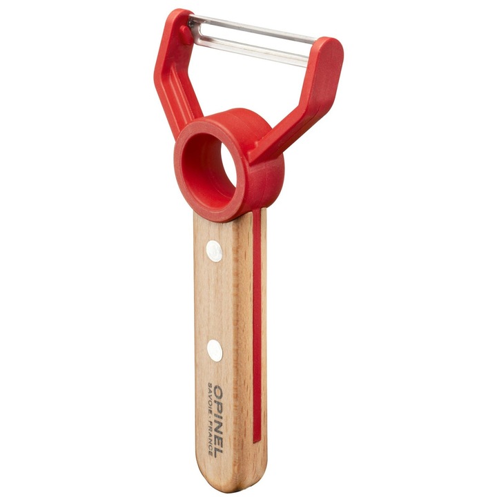 Ustensila pentru decojire, Opinel, Plastic, Rosu/Maro