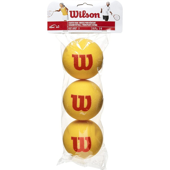 Комплект от 3 броя топки за тенис за деца, Wilson, Starter Tour, Жълт