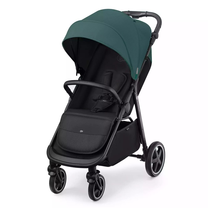 Бебешка количка, KinderKraft, 115 x 90 x 56 см, 10,8 кг, Черен/Зелен