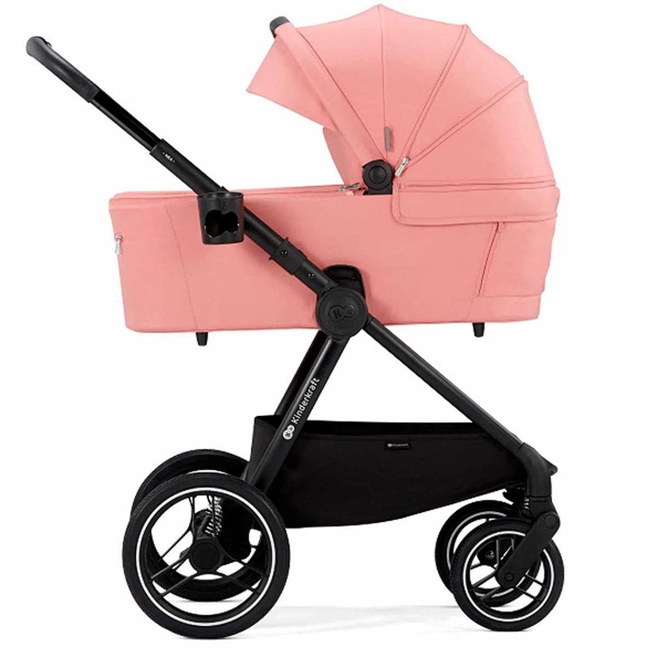 Babakocsi gyerekeknek, 2 az 1-ben Nea, KinderKraft, 11,6 kg, rózsaszín/fekete
