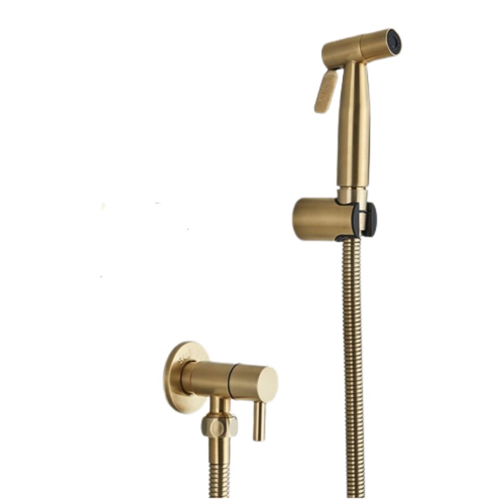 Robinet tip dus pentru bideu sau wc, gold mat, AquaSpa