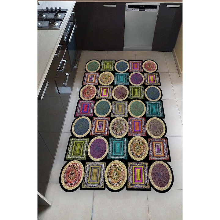 Covor Bucatarie Asi Home Colors, 60 x 100cm, Poliester, Multicolor