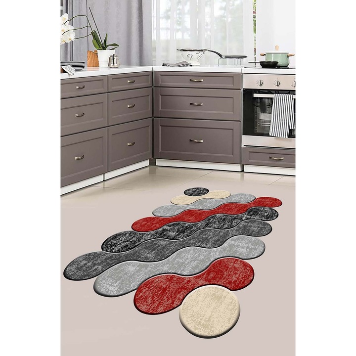 Кухненски килим Asi Home Circle, 60 x 100 см, Полиестер, Многоцветен